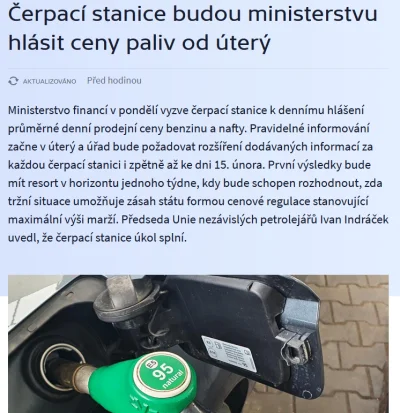 Margot_Michal0 - Czechy planują regulacje marż stacji paliw
#paliwo