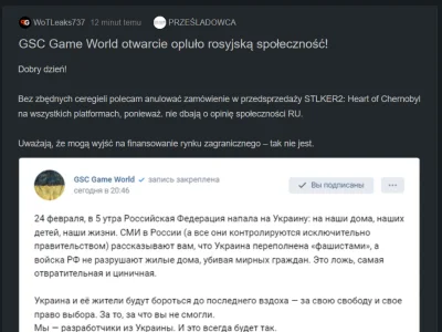 zagulal - Czy rosjanie właśnie narzekają na to, że ukraińskie studio gier wycofało si...