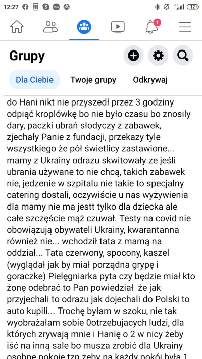 WielkiNos - @Slaw12 relacja matki 1,5 rocznego dziecka z pobytu w szpitalu ostatnio.