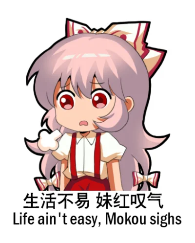 LlamaRzr - #randomanimeshit #touhou #fujiwaranomokou #redeyesalert #chibi #anime