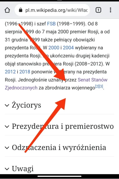 plugan120 - Putin juz na Wikipedii ma wpisane ze jest zbrodniarzem wojennym. 
#ukrain...