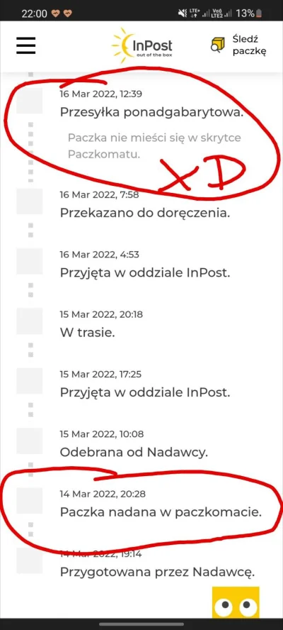 AgentLupus - #gorzkiezale #inpost
Nie mam pojęcia jak to jest możliwe.
Paczka nadan...