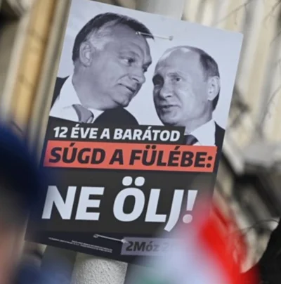 Tym - Plakat opozycji (wybory 3 kwietnia!):
"Od 12 lat twój przyjaciel, szepnij mu d...