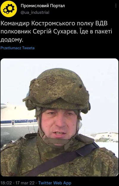 Kempes - #ukraina #rosja #wojna

Pan pułkownik, dowódca pułku powietrznodesantowego, ...