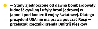 pablo397 - Różnica jest taka, że Amerykanie użyli atomówek przeciwko wrogowi a ruscy ...