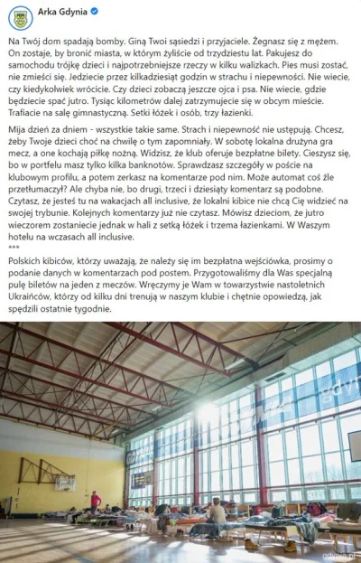 Adams_GA - Arka Gdynia wyjaśnia dzbanów, którym nie podobają się darmowe wejściówki d...