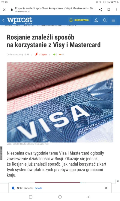 WutkaBXL - Dlaczego artykuł mówi o firmie Visa a obrazek dotyczy visy jako pozwolenia...