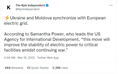 Seentas - >Ukraina i Mołdawia synchronizują się z europejską siecią elektryczną. Wedł...