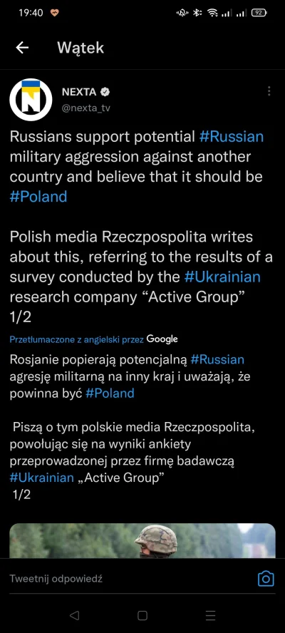 bardzozawiedzionymirek - #wojna #ukraina #rosja #polska. 
 Pod tym postem nexty na Tw...