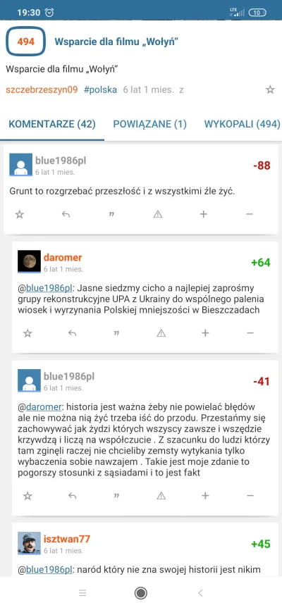 a.....z - Wykopki 6 lat temu: minusowały kogoś kto nie chciał mówić o historii 
Wykop...