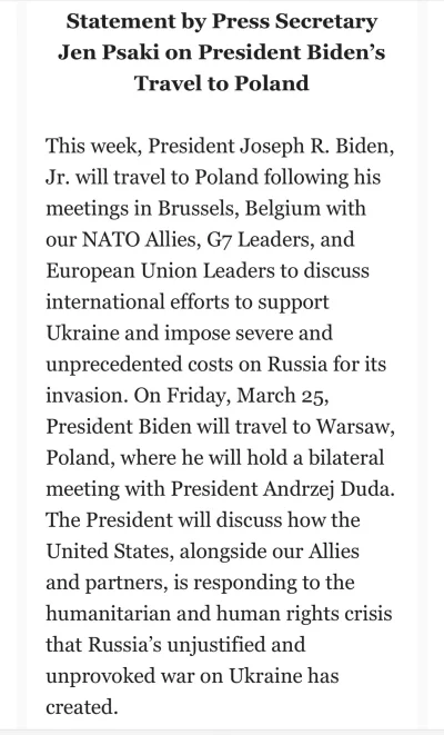anonimek123456 - Biden w Polsce. White House potwierdza.

#ukraina #wojna #rosja #u...