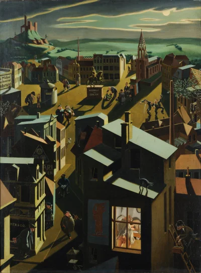 myrmekochoria - Georg Scholtz, Małe niemieckie miasteczko w nocy, 1923. 

Piękny i ...