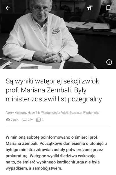 Dambibi - Profesor Zembala popełnił samobójstwo, wjeżdżając wózkiem inwalidzkim do ba...