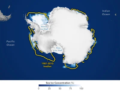 Fake_R - Zarejestrowano (luty 2022) największy spadek zasięgu lodu morskiego na Antar...