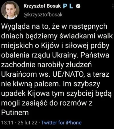 D.....o - > Pamiętacie tą narrację prorosyjskich troli sprzed inwazji?

@szurszur: ...