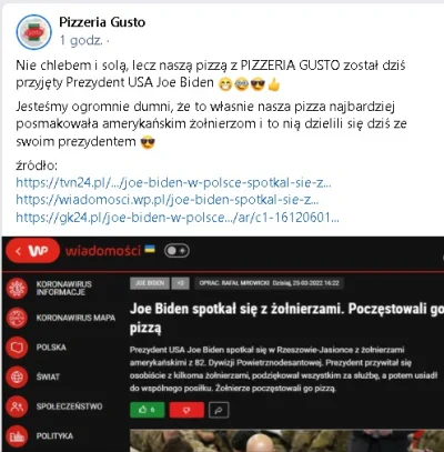 Rzeszowiak2 - O #!$%@?, jak to zobaczyłem to mnie zatkało. Biden dostał pizzę z pobli...