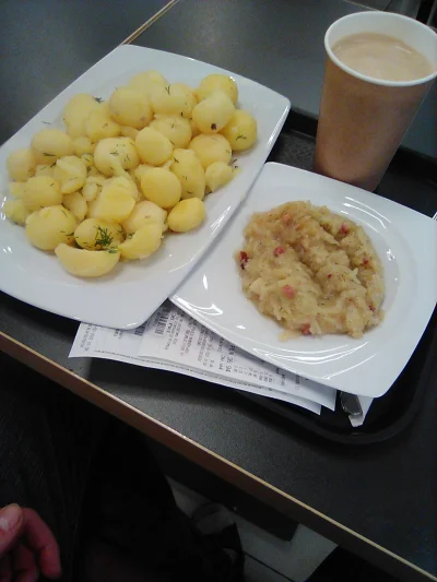anonymous_derp - Dzisiejszy polowy obiad: Ziemniaki, kapusta z boczkiem, kawa.

Do ...