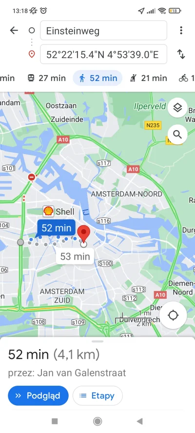 Ogau - @DeNuevo: a na screenie wspomniany Amsterdam z zaznaczoną odległością od ścisł...