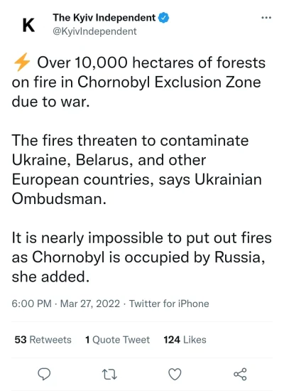 EntropyVirus - Kijów Independent również zamieścił minutę temu na temat pożarów obok ...