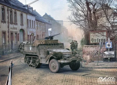 wojna - Transporter opancerzony M3A1 "Bitching Pals" Kompania B, 27 Pancerny Batalion...