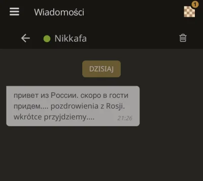 Daw7as - Dostałem taką wiadomość po partii na lichessie, co odpisać kacapowi? #szachy...