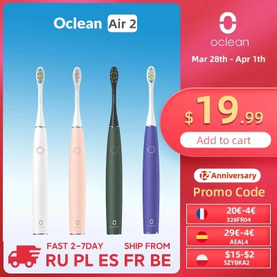 duxrm - Wysyłka z magazynu: PL
Oclean Air 2 Sonic Electric Toothbrush
Cena z VAT: 1...