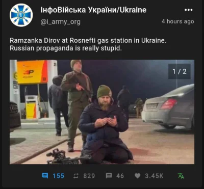 pesymistyk - Ten kadyrow to chyba jednak idiota xD wrzucili zdjęcie że jest na Ukrain...