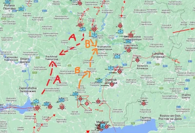 JanLaguna - Tutaj zaznaczone potencjalne ruchy wojsk rosyjskich, które mają doprowadz...