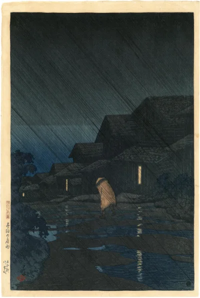 Lifelike - Przelotny deszcz wieczorem; Kawase Hasui
drzeworyt, 1921 r.
#artevaria
...