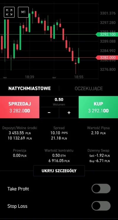 number2324 - Ja działa dziwignia na xtb? Powiedzmy, że wchodzę w shorta eth, wolumen ...