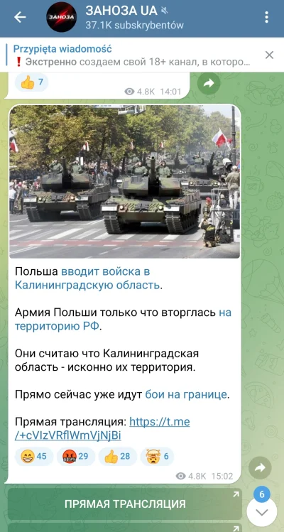 Bombel757 - Kacapy na Telegramie odlatują. #wojna #ukraina #rosja