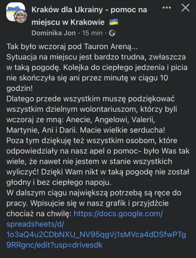 ismenka - @Qzx: Jak interesuje Cię pomoc dla Ukrainy, to przy Tauron Arenie brakuje w...
