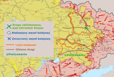 JanLaguna - Tutaj mapka z sytuacją logistyczną wojsk ukraińskich na wschodzie kraju -...