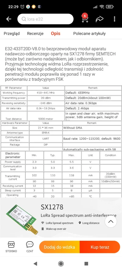 mathmed - Czy ktoś, kto zna się na LoRa mógłby mi polecić fajny moduł do zrobienia ko...