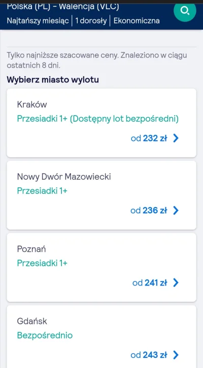 Hubsky - @Kiciong-123: Tak na przyszłość: na skyscanner wybierz sobie lot z "Polska" ...