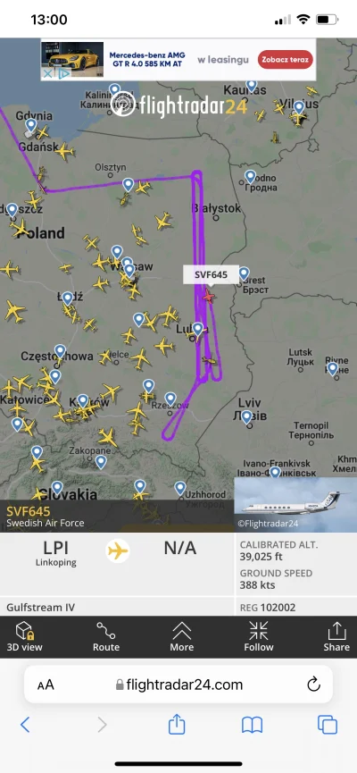 Lamuminek - #flightradar24 widzieliście kiedyś szwedzkie air force nad Polska? Do tej...