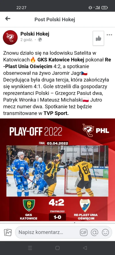 Simonn23 - Mecz numer 1 dla Katowic

#hokej #phl #polskihokej #sport