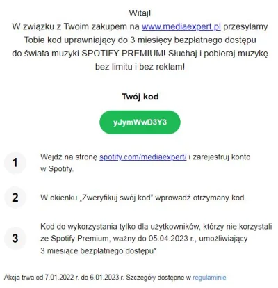 Jasiu1th - Kodzik na 3 miesiące spotify, może komuś się przyda.
#rozdajo #spotify #s...