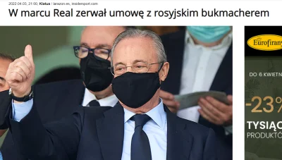 g.....1 - [AKTUALIZACJA]
W marcu Real zerwał umowę z rosyjskim bukmacherem


Król...