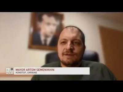 Herushingu - tutaj wywiad z burmistrzem miasta na ukrainie, w tle na ścianie gabinetu...