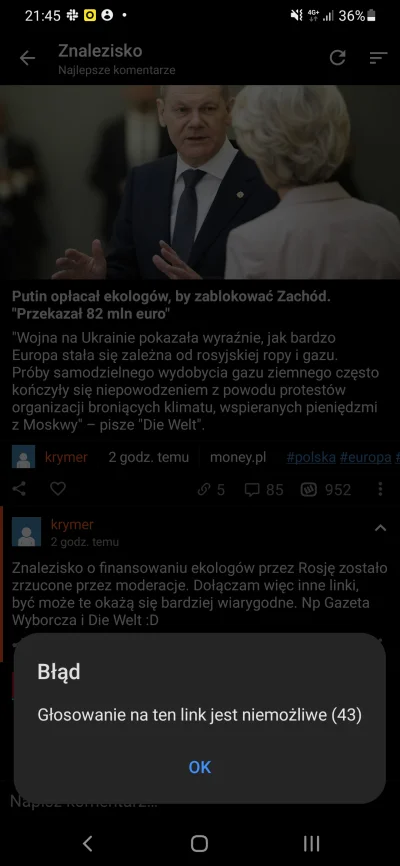 susik93 - @wykop co jest? Czemu nie można głosować na to znalezisko?