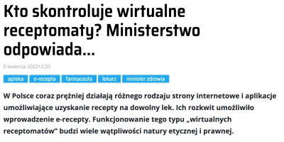 sotilas - Dostępność serwisów z e-receptami zaczęła wzbudzać wątpliwości czerwonego p...