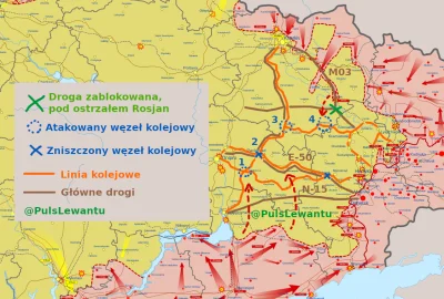 JanLaguna - @JanLaguna: Na mapie zaznaczyłem głównie linie zaopatrzeniowe Ukraińców d...