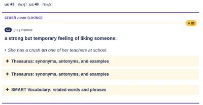 dzemzrzodkiewki - https://dictionary.cambridge.org/dictionary/english/crush
@Reksio1...