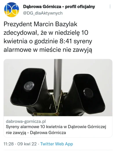 dzajgor - @midcoastt: Dąbrowa Górnicza też bez syren