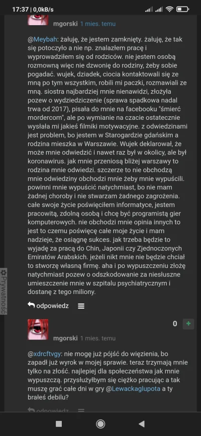 twojmlodszybrat - @paczek: on jest faktycznie w innej rzeczywistości. Apogeum przegry...