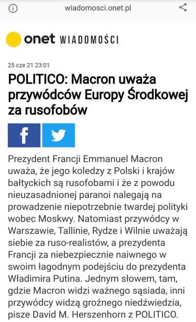 RogerCasement - Macron krytykował naszą część Europy za rusofobię, wysyłał Rosji broń...