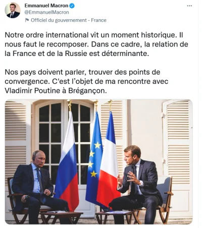 Thorkill - @Roger_Casement: Najlepiej relacje Macron - Putin oddaje sytuacja z 2019 r...