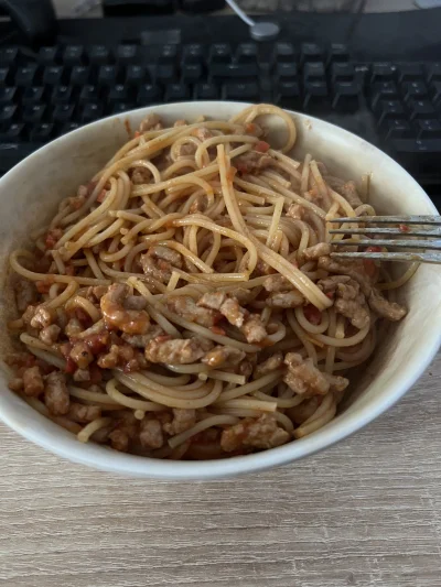 iMarek22 - Spaghetki chłopskie z fixem knorr dzisiaj przygotowałem na obiadokolacje, ...