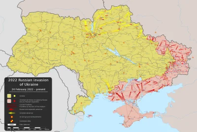 JanLaguna - Obecna sytuacja na Ukrainie. Ten cypelek pod Charkowem to rosyjskie wojsk...